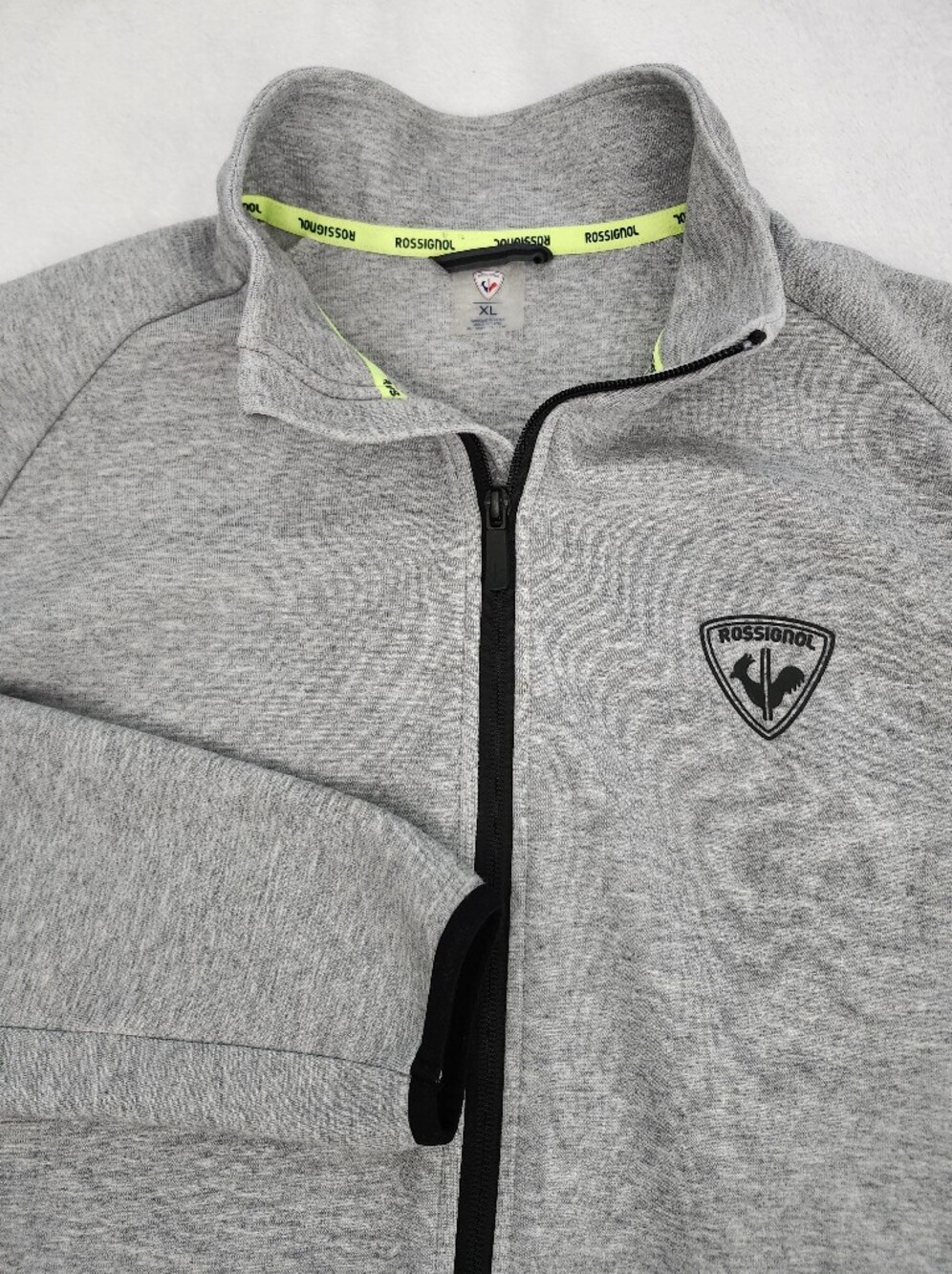 ROSSIGNOL Men's Full Zip Performance Jacket Heathered Grey Size XL | Gorpcore - Picture 3 of 11